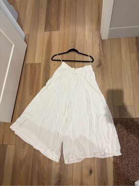 Lulu's Ivory Elastic-Waist Wide-Leg Pants